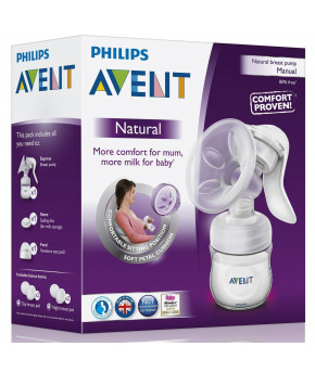 Молокоотсос ручной Avent Natural с бутылочкой 125мл