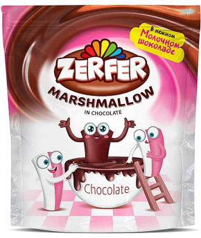 Жевательный зефир маршмеллоу Zerfer в молочном шоколаде 80г