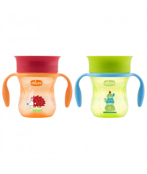 Поильник Chicco обучающий Perfect Cup зеленый оранжевый 200мл 12+