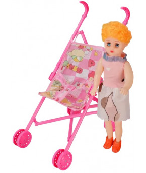 Коляска Labalu для кукол EVA с куклой Pink (набор)