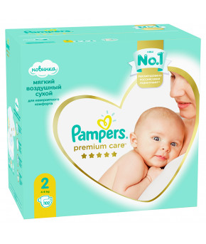 Подгузники Pampers Premium Care 2 (4-8кг) 102шт
