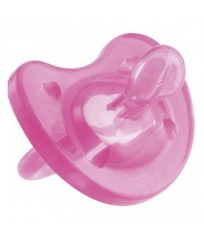 Пустышка Chicco Physio Soft силиконовая розовая 12+ 