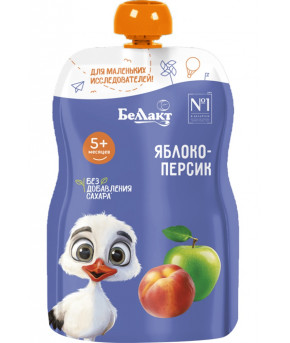 Пюре Беллакт яблоко с персиком gualapack 90г