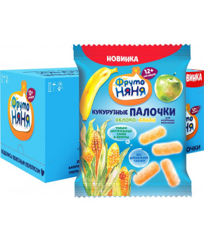 Палочки кукурузные Фруто Няня с яблоком и бананом 20г