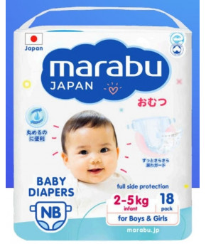 Подгузники Marabu Premium Japan New Born (2-5кг) 18шт