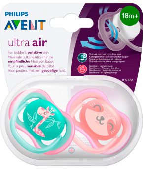 Пустышка Avent Ultra Air силиконовая для девочки 18+ (цена за 1шт)