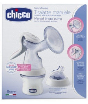 Молокоотсос ручной Chicco Natural Feeling с бутылочкой 150мл 