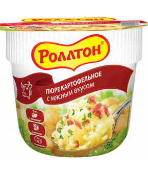 Пюре Роллтон картофельное с мясным вкусом 40г 