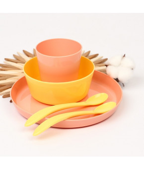 Набор для кормления Lalababy Follow Me розовый 5пр