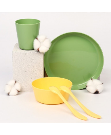 Набор для кормления Lalababy Follow Me зелёный 5пр Набор для кормления Lalababy Follow Me зелёный 5пр