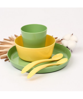 Набор для кормления Lalababy Follow Me зелёный 5пр