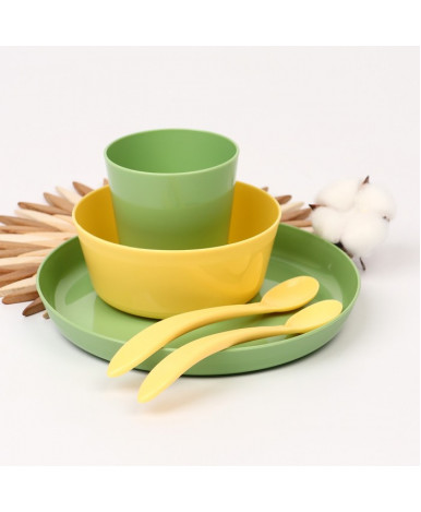 Набор для кормления Lalababy Follow Me зелёный 5пр Набор для кормления Lalababy Follow Me зелёный 5пр