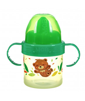 Поильник Mum&Baby с твёрдым носиком Мишутка с ручками 150мл 6+