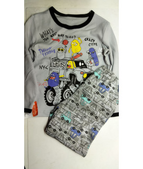 Пижама для мальчика Свiтанак фуфайка+брюки (светло-серый)р-р 92,98-56