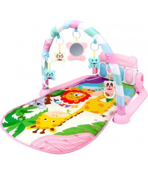 Коврик Labalu С зеркалом и жирафом прямоугольный розовый (на батарейках)