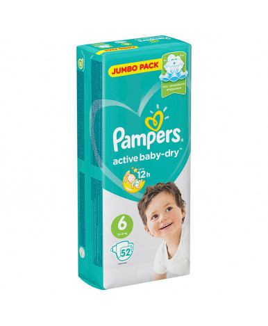 Подгузники Pampers Active Baby 6 (13-18кг) 52шт