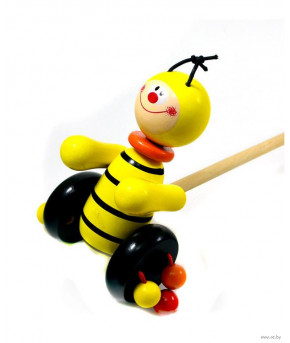 Игрушка-каталка Пчелка деревянная