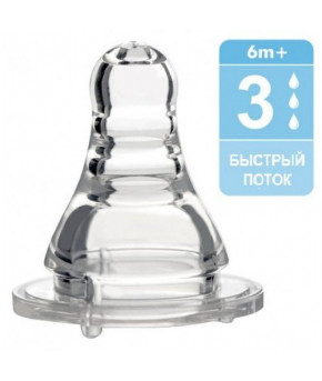 Соска BabyOno Anti-Colic со стандартным горлышком быстрый поток 6+