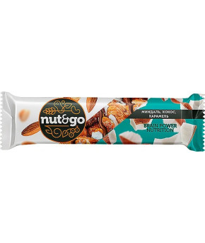 Батончик ореховый Nut&Go миндальный с кокосом 34г