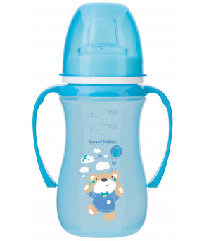 Поильник Canpol обучающий Easy Start Sweet fun с силиконовым носиком голубой 240мл