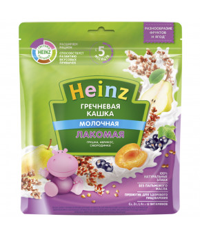 Каша Heinz гречневая груша абрикос смородина мягкая упаковка 170г 