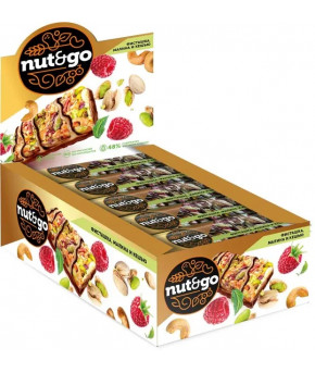 Батончик ореховый Nut&Go фисташка, кешью и малина глазированный 28г