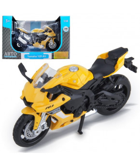 Модель мотоцикла Yamaha YZF-R1 1:18 желтый (в коробке)