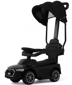 Автомобиль-каталка RiverToys Audi с ручкой, козырьком со светящимися фарами и звуком Black