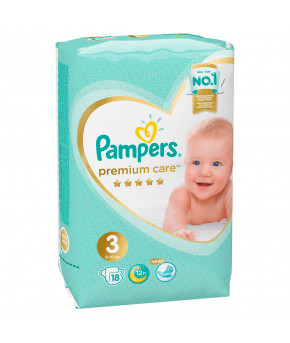 Подгузники Pampers Premium Care 3 (6-10кг) 18шт