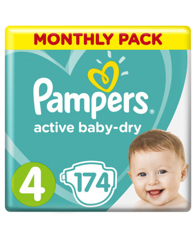 Подгузники Pampers Active Baby 4 (9-14кг) 174шт (3 части цена за 58шт)