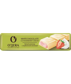 Шоколад белый O`Zera White Strawberry cream 45г