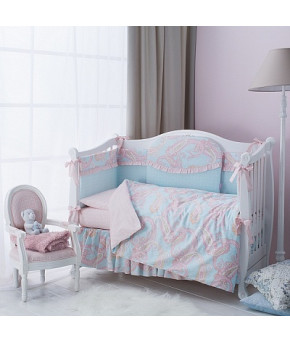 Комплект в кроватку Perina Шантель голубо-розовый 6пр
