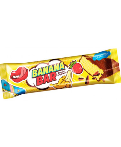 Батончик-суфле Bana Bar со вкусом клубники и банана в глазури 35г