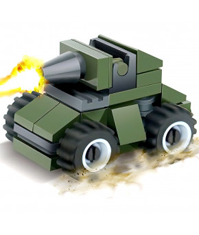 Конструктор Sluban Танк колёсный мини (в пакете) АКЦИЯ