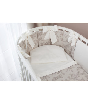 Комплект в овальную кроватку Perina Elfetto молочно-белый 125х75см 6пр