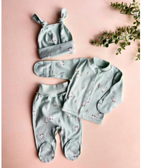 Комплект Sofi 3-предмета Гуси ментол р-р 56