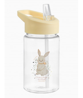 Поильник Крошка Я Зайка с силиконовой трубочкой 350мл бежевый 9+