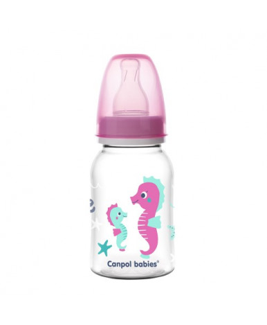 Бутылочка Canpol, пластиковая, розовая, 120мл
