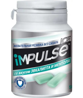 Жевательная резинка Impulse Ice со вкусом эвкалипта и ментола 56г