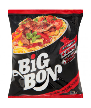 Лапша Big Bon Говядина+соус томатный с базиликом 75г