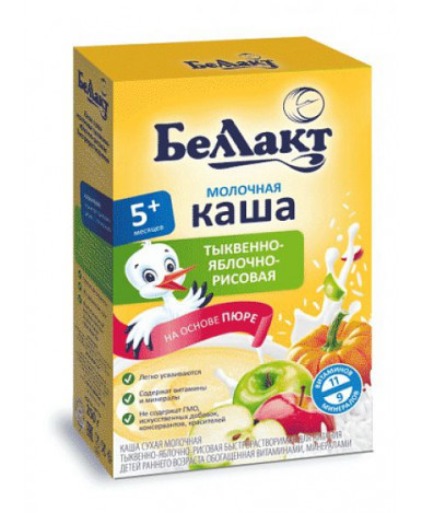 Каша Беллакт рисовая тыквенная молочная 250г