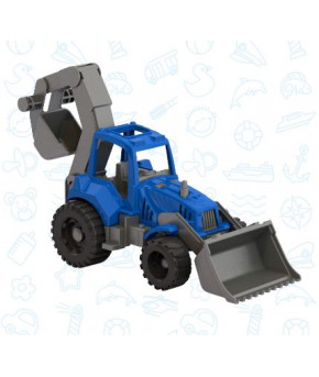 Трактор Нордпласт Нева с грейдером и ковшом (в сеточке)