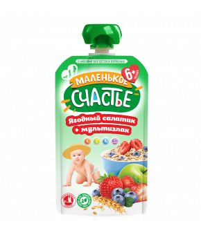 Пюре Маленькое счастье фруктово-ягодный десерт Печенье gualapack 90г