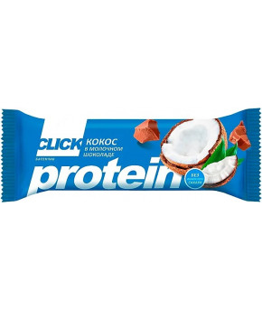 Батончик фруктовый Click Protein Кокос в молочном шоколаде 40г