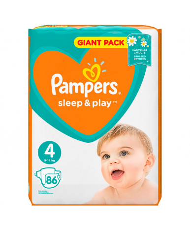 Подгузники Pampers Sleep&Play 4 (9-14кг) 86шт