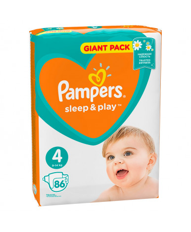 Подгузники Pampers Sleep&Play 4 (9-14кг) 86шт
