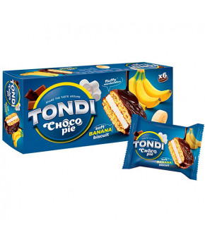 Печенье Tondi Choco Pie глазированное банановое 180г