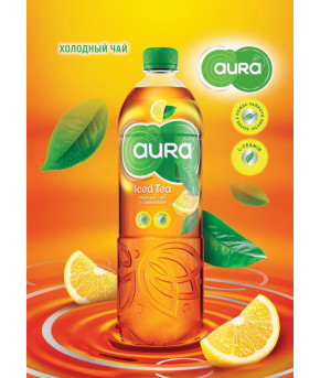 Напиток AURA Iced Tea черный чай с лимоном 0,5л