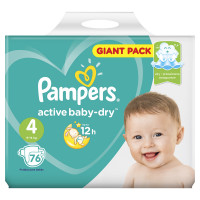 Подгузники Pampers Active Baby 4 (9-14кг) 76шт Poland