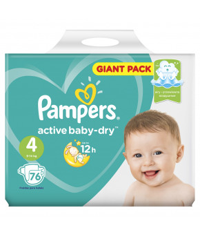 Подгузники Pampers Active Baby 4 (9-14кг) 76шт Poland